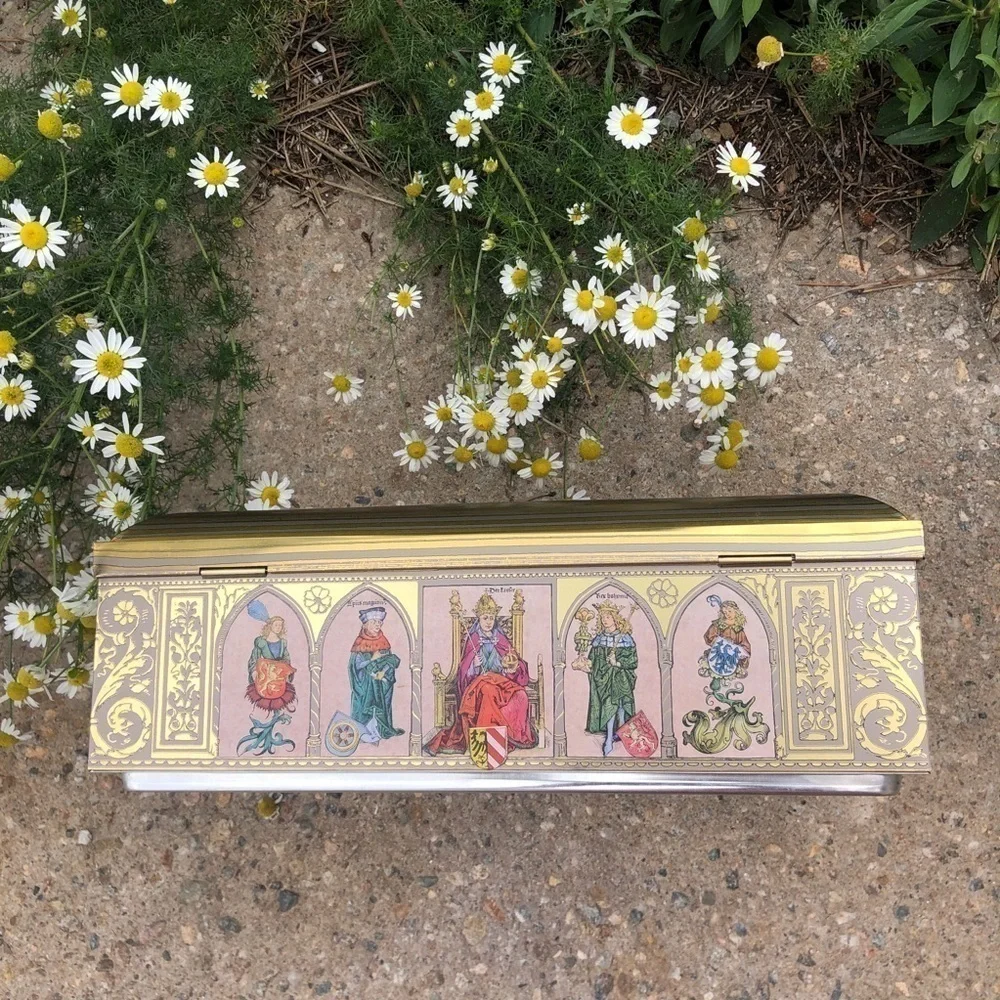 Vintage Lebkuchen Schmidt Biscuit Tin - German Treasure Chest